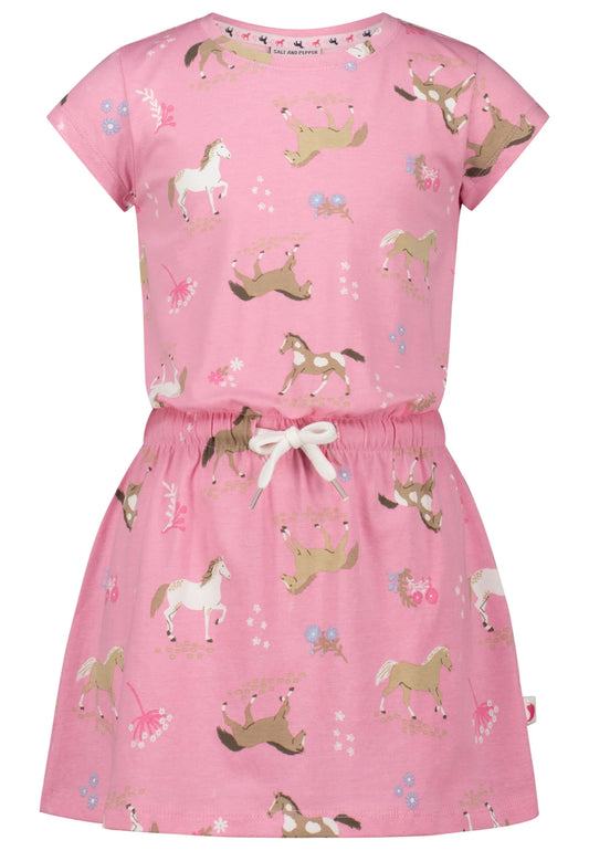 Salt and Pepper Kleid Kurzarm mit Pferde-Alloverdruck