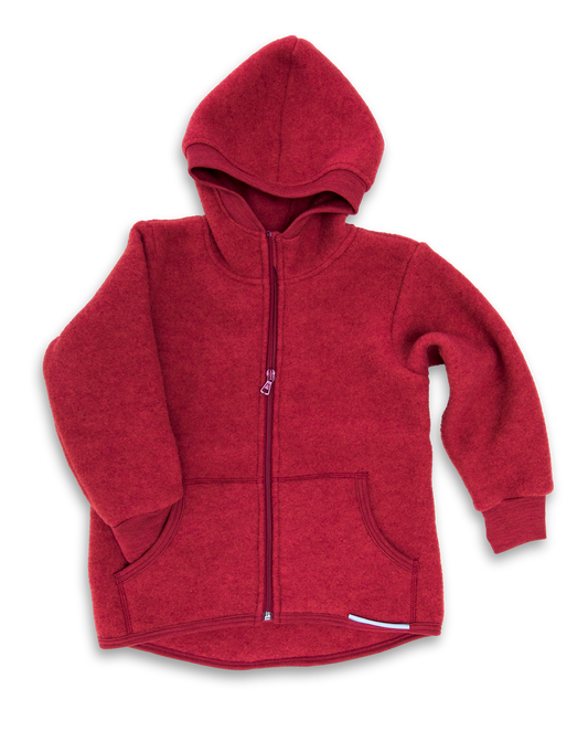 Engel Wollfleece-Jacke mit Kapuze