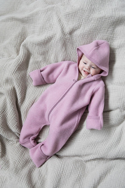 Engel Overall aus Wollfleece mit Kapuze und Reißverschluss