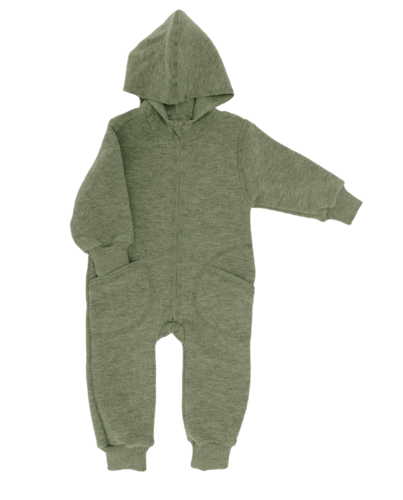 Engel Overall aus Wollwalk mit Kapuze und Reißverschluss