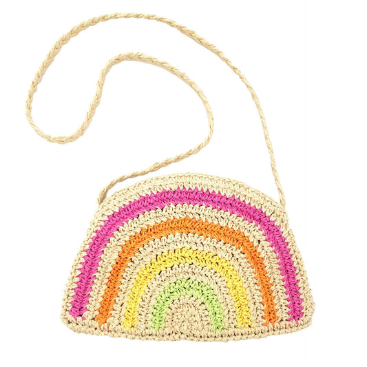 maximo MINI GIRL-Tasche, Regenbogen gehäkelt, Futter