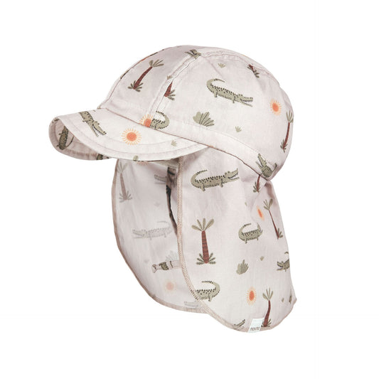 maximo MINI BOY-Schildmütze, Nackenschutz, Bindeband mit Krokodil-Print