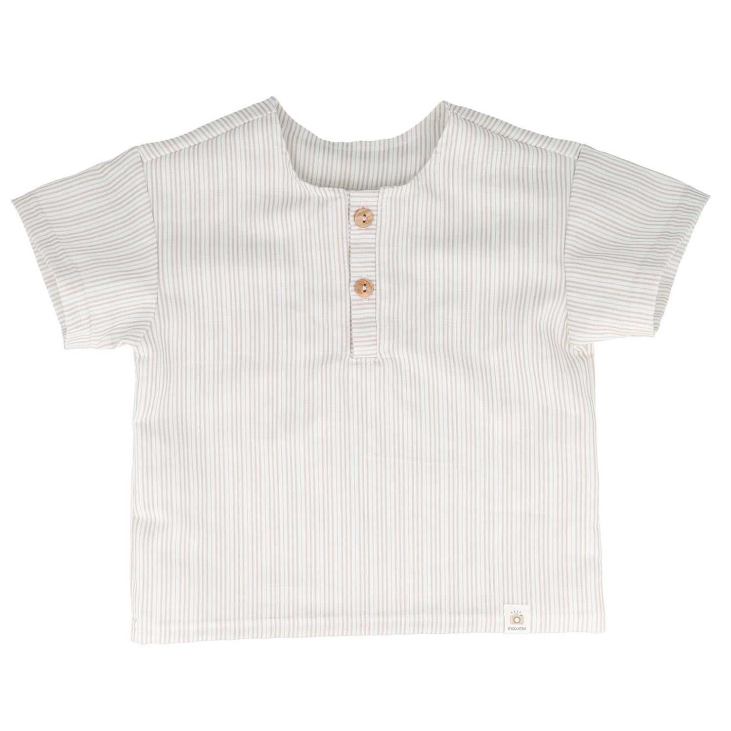 maximo GOTS BABY BOY-Hemd,Leinenoptik kurzer Arm, Knopfpatte