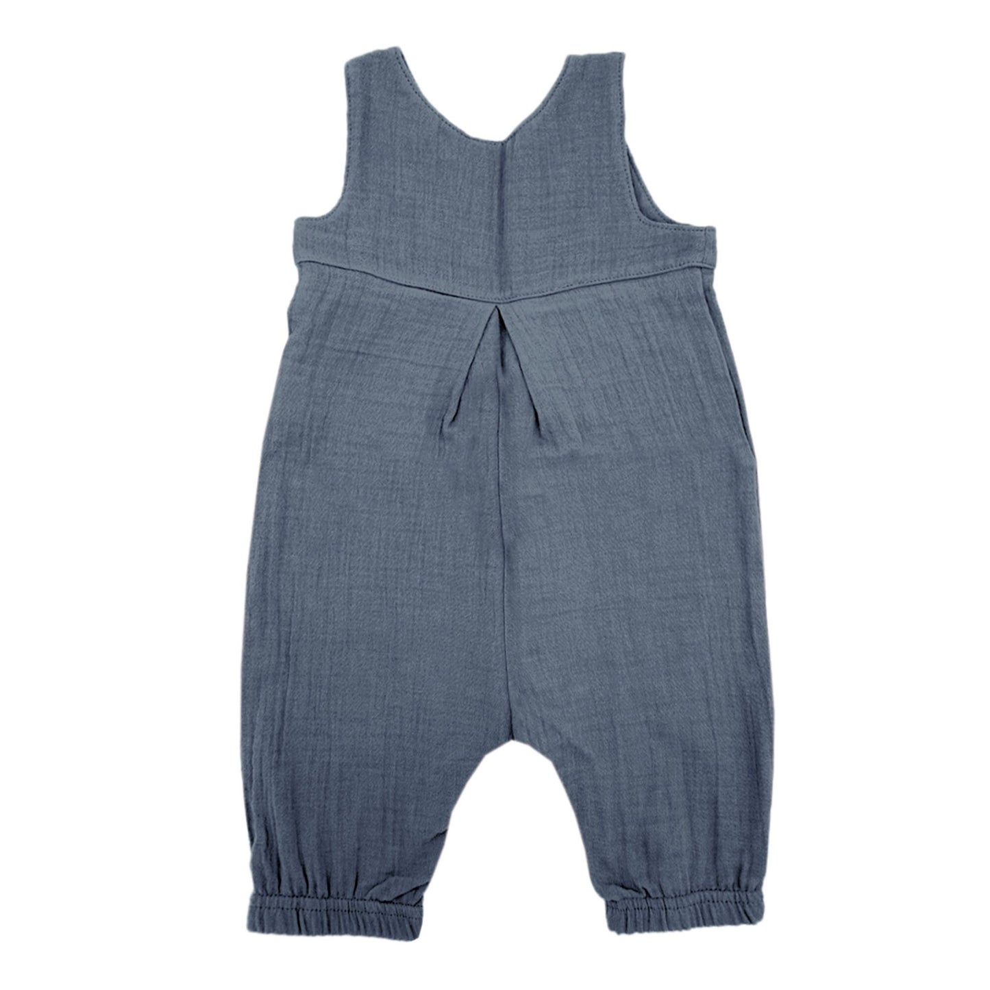 maximo GOTS BABY-Overall, Musselinstoff, Windelöffnung in flint stone