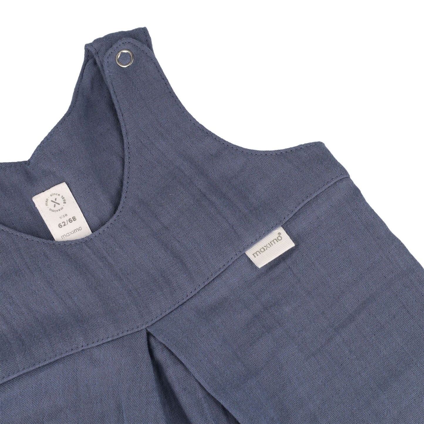 maximo GOTS BABY-Overall, Musselinstoff, Windelöffnung in flint stone