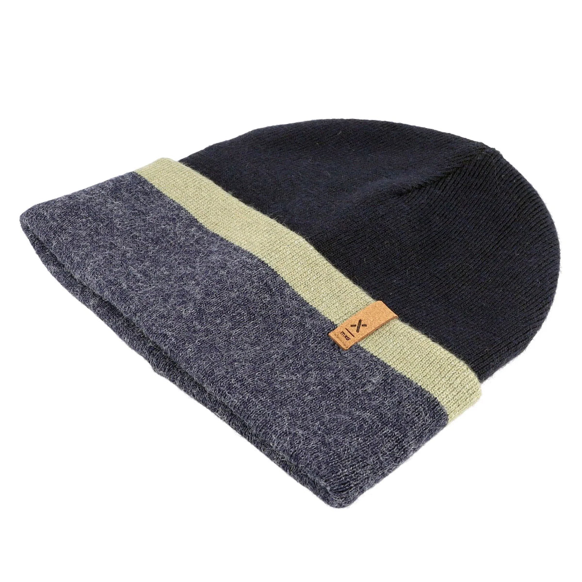 Maximo KIDS-Beanie, Umschlag Streifen, doppelt