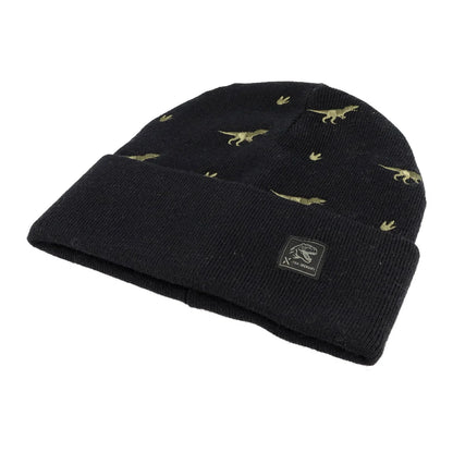 Maximo MINI BOY-Beanie, Umschlag Stickerei Dinos, doppelt
