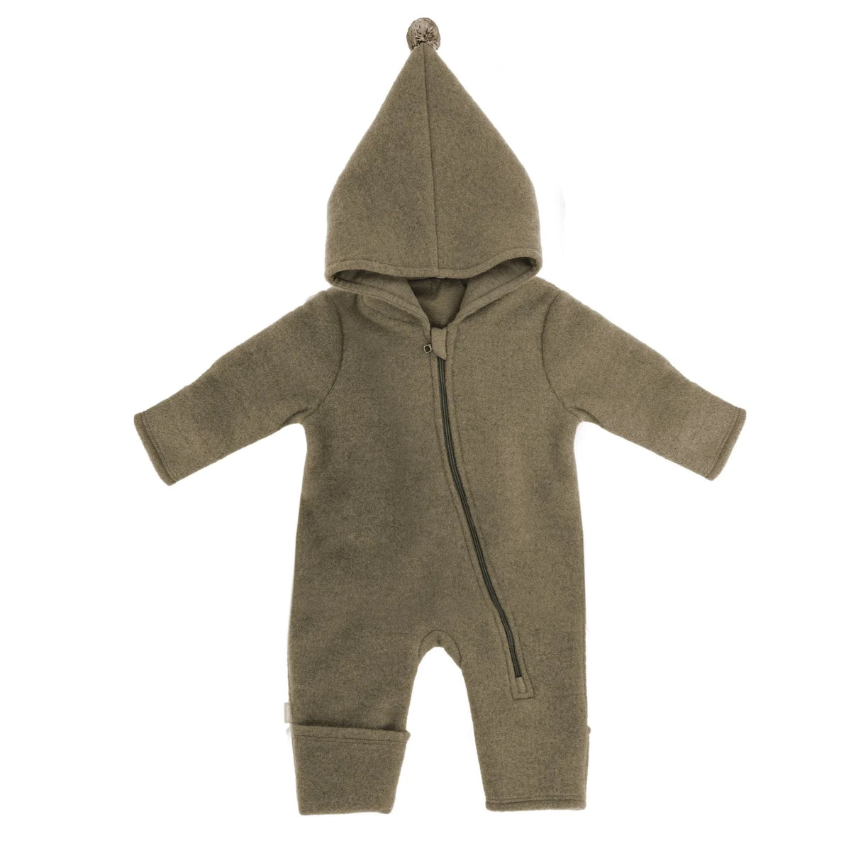 Maximo Baby-Overall aus Merinowolle in khakimeliert GOTS