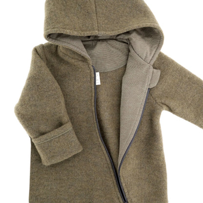 Maximo Baby-Overall aus Merinowolle in khakimeliert GOTS