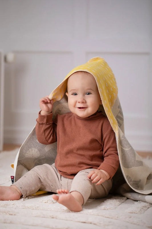 Babydecke mit Kapuze JUWEL “Zoo” von David Fussenegger