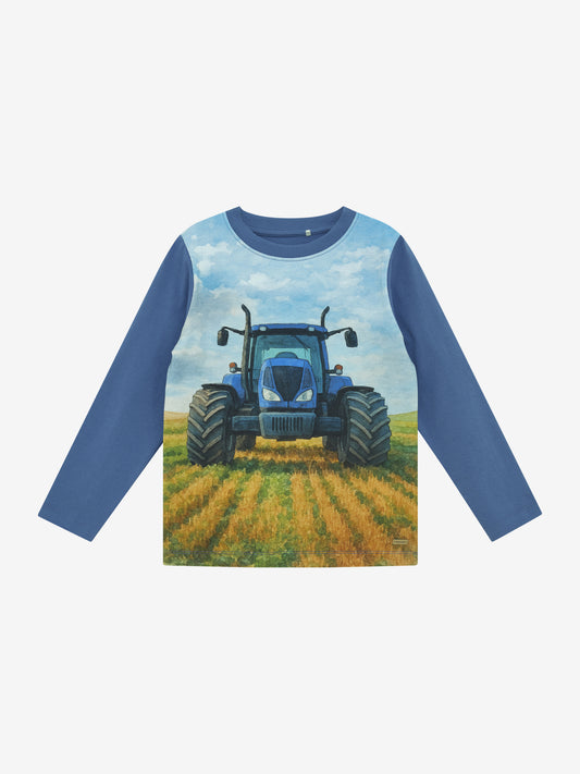 Minymo Langarmshirt mit Traktorprint GOTS