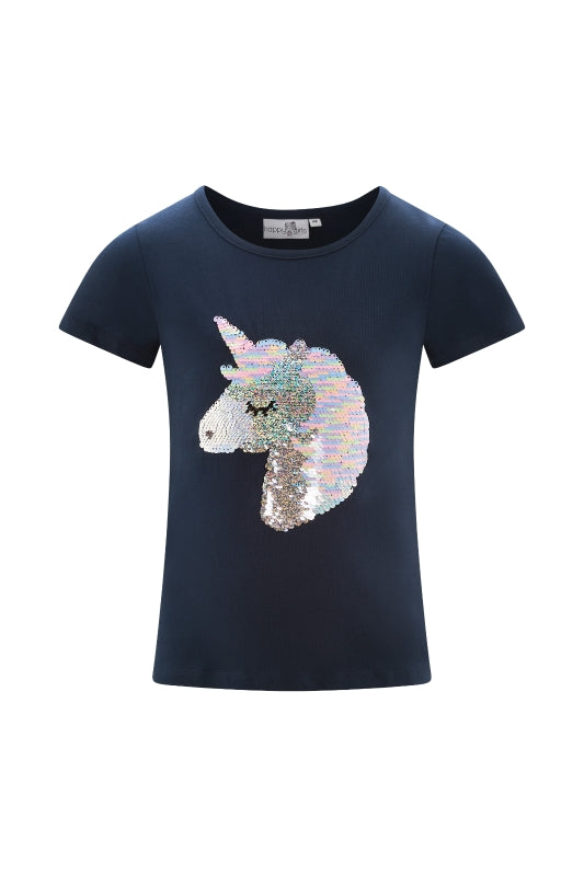Happy Girls T-Shirt mit Einhorn und Wendepailletten