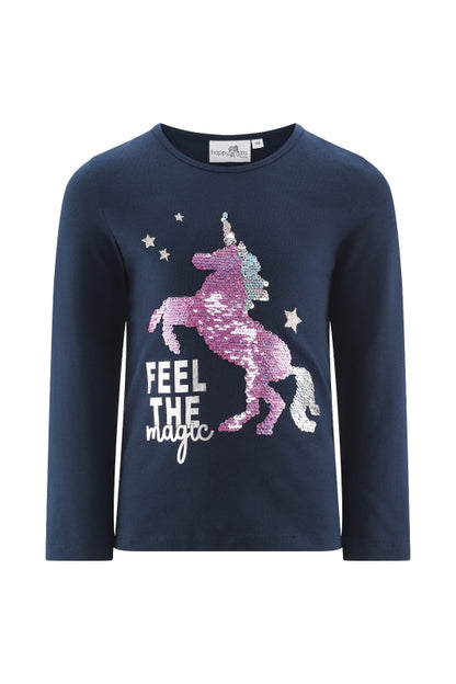 Happy Girls Langarmshirt Einhorn mit Wendepailletten