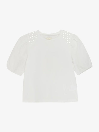 Creamie T-Shirt mit Lochstickerei