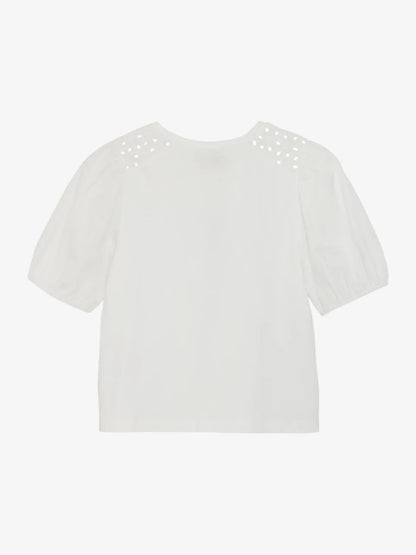 Creamie T-Shirt mit Lochstickerei