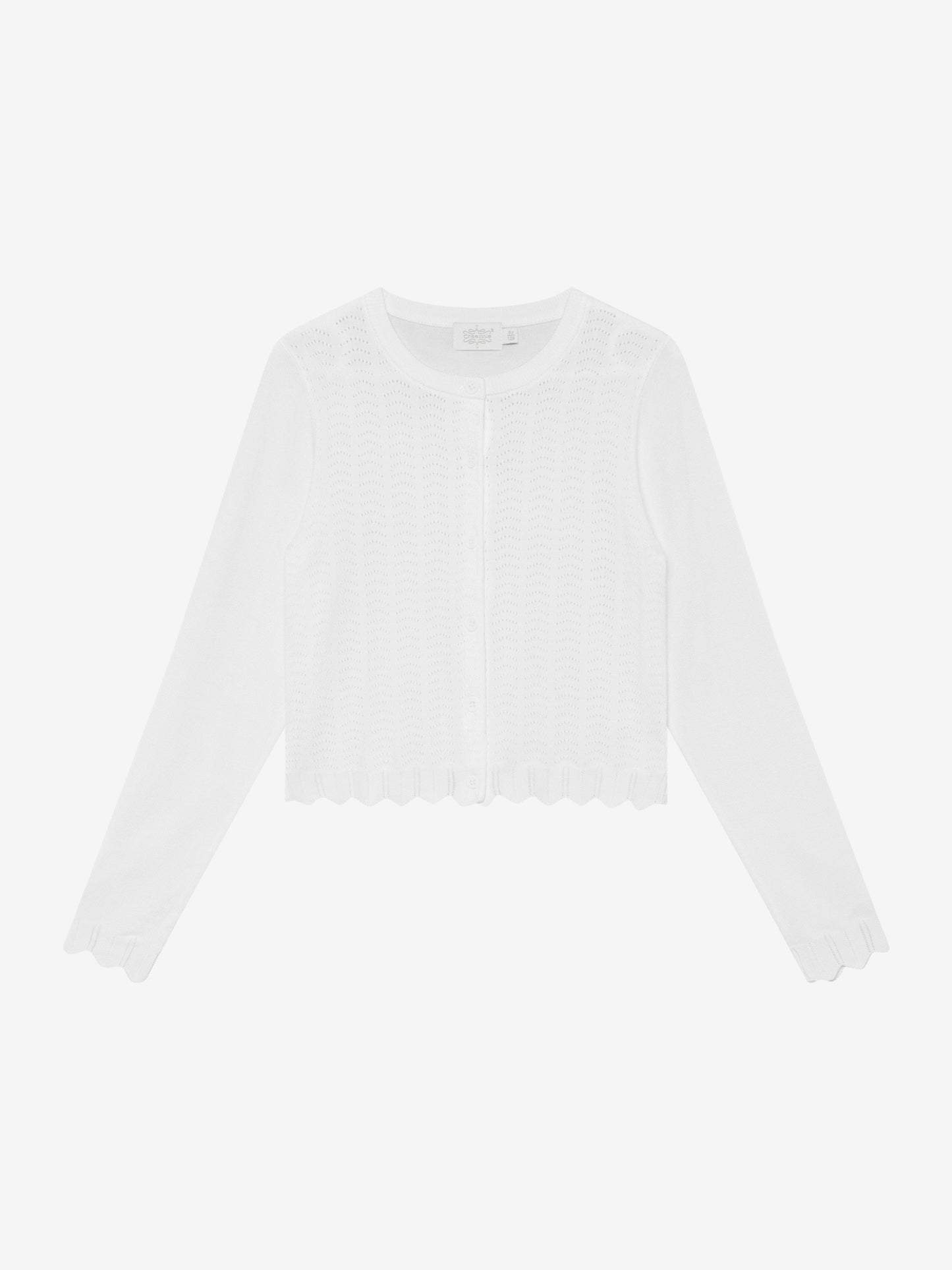 Creamie Pointelle-Strickjacke