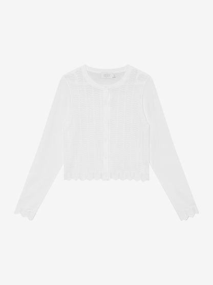 Creamie Pointelle-Strickjacke