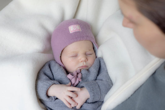 Pickapooh Mütze Jack aus Wollfleece in alt rosé
