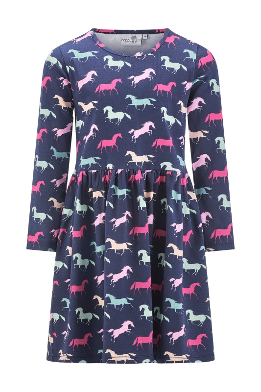 Happy Girls Kleid Langarm mit Pferdeprint