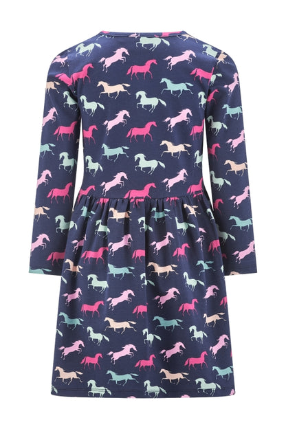 Happy Girls Kleid Langarm mit Pferdeprint