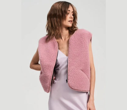 Alwero Weste POS Adult aus Bio-Wolle Ultralight Venetian Pink