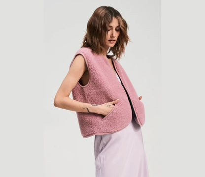 Alwero Weste POS Adult aus Bio-Wolle Ultralight Venetian Pink