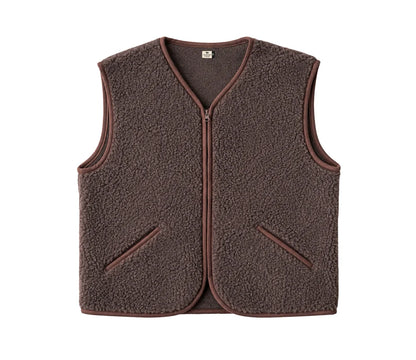 Alwero Weste POS Adult aus Bio-Wolle Ultralight Choco Martini