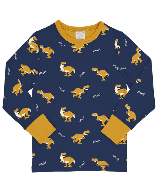 Maxomorra Langarmshirt T-Rex GOTS