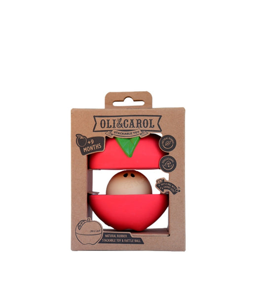 Oli & Carol Stapelspielzeug und Rasselball - Apple Stackable Toy & Rattle Ball
