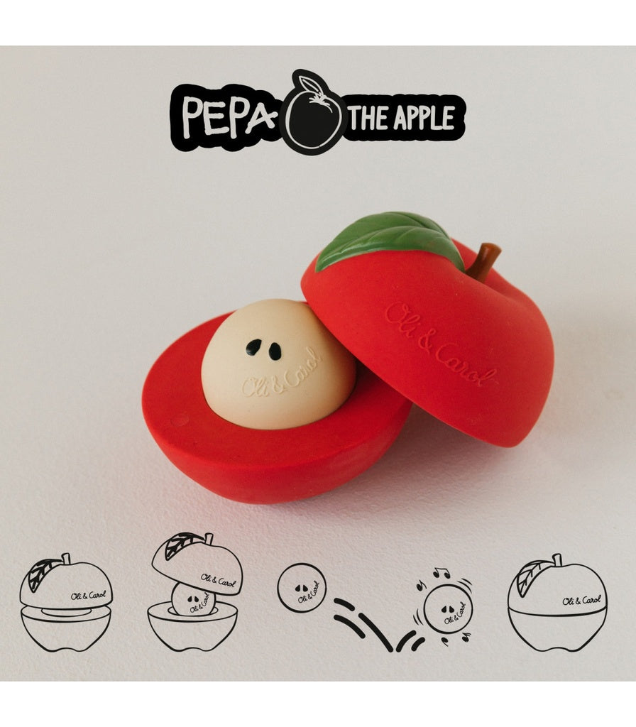 Oli & Carol Stapelspielzeug und Rasselball - Apple Stackable Toy & Rattle Ball