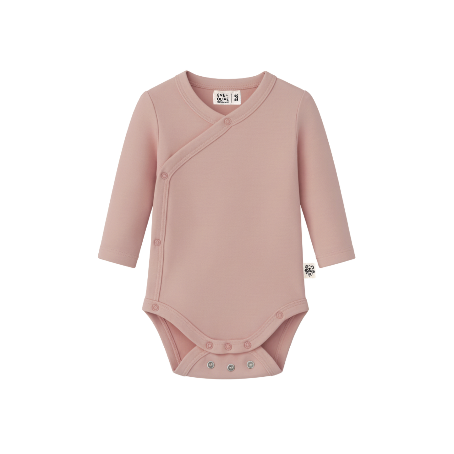 Eve + Olive Wickelbody Langarm aus 100% Lyocell in Sweet Rose