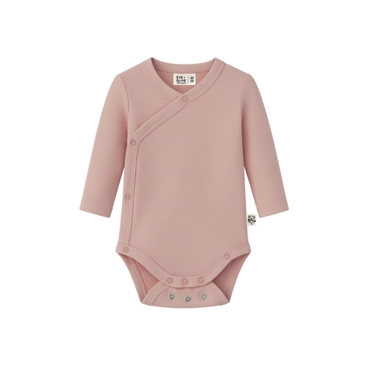 Eve + Olive Wickelbody Langarm aus 100% Lyocell in Sweet Rose