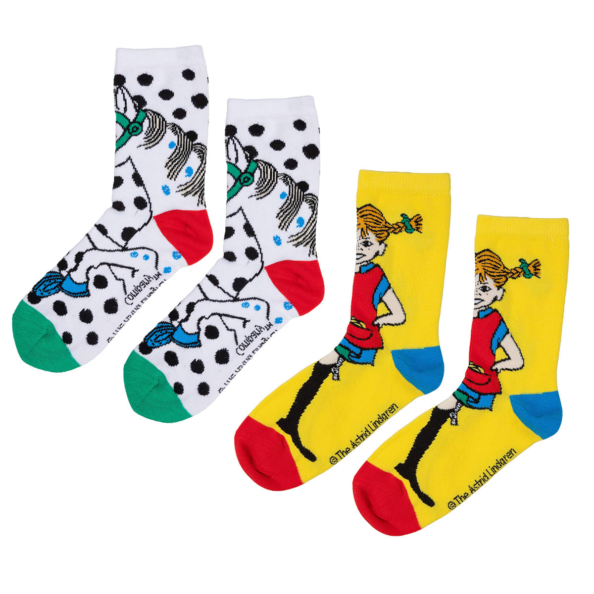 Martinex Pippi Langstrumpf Socken 2 Paar Gelb/Weiß