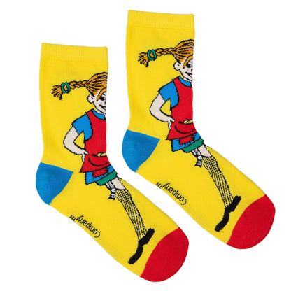 Martinex Pippi Langstrumpf Socken 2 Paar Gelb/Weiß