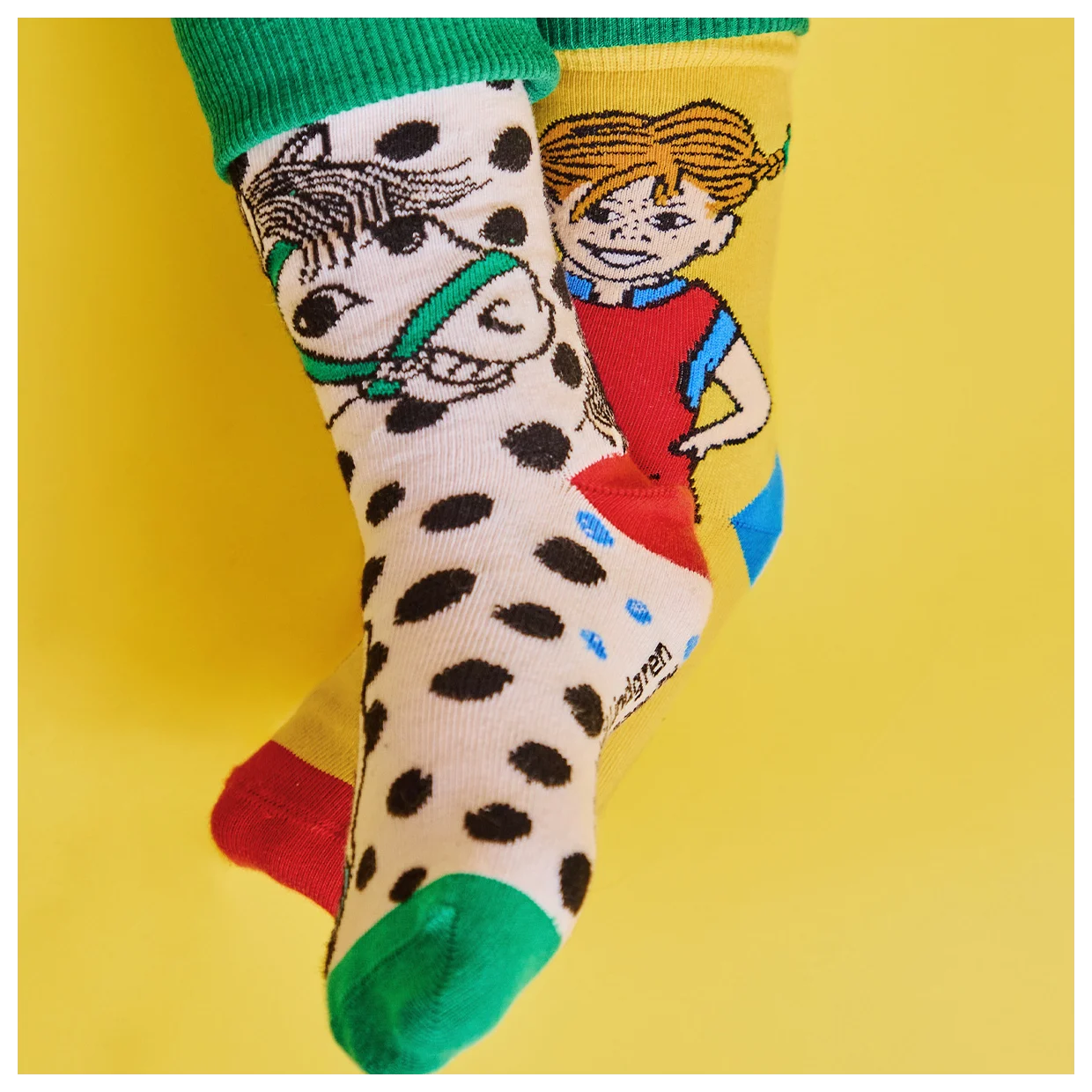 Martinex Pippi Langstrumpf Socken 2 Paar Gelb/Weiß