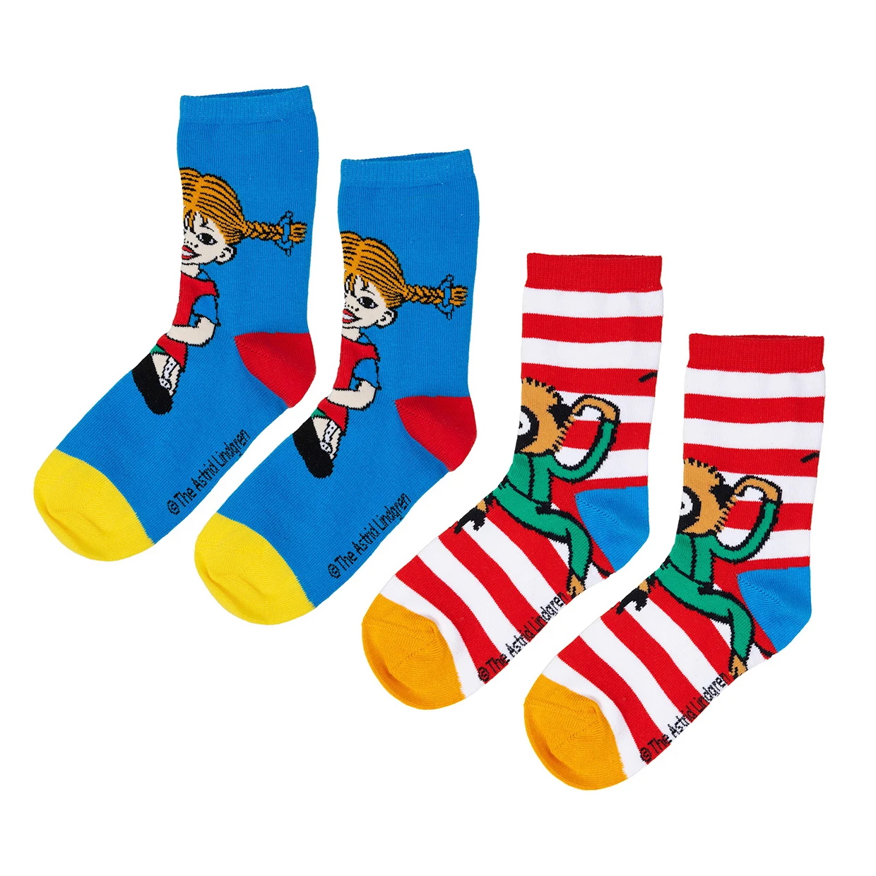 Martinex Pippi Langstrumpf Socken 2 Paar Blau/Rot