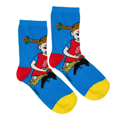 Martinex Pippi Langstrumpf Socken 2 Paar Blau/Rot