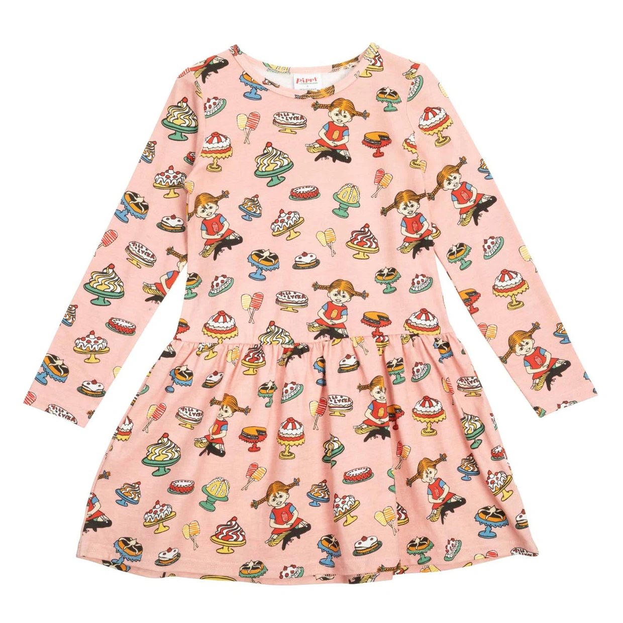 Martinex Pippi Langstrumpf Langarmkleid 'Yummy Dress Rose'