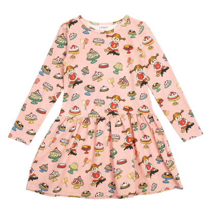 Martinex Pippi Langstrumpf Langarmkleid 'Yummy Dress Rose'