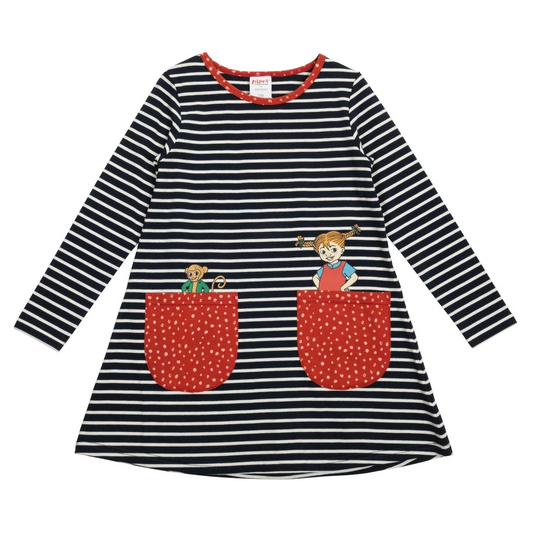 Martinex Pippi Langstrumpf Kleid gestreift 'Buddies Dress dark blue'