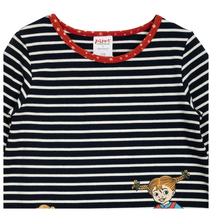 Martinex Pippi Langstrumpf Kleid gestreift 'Buddies Dress dark blue'