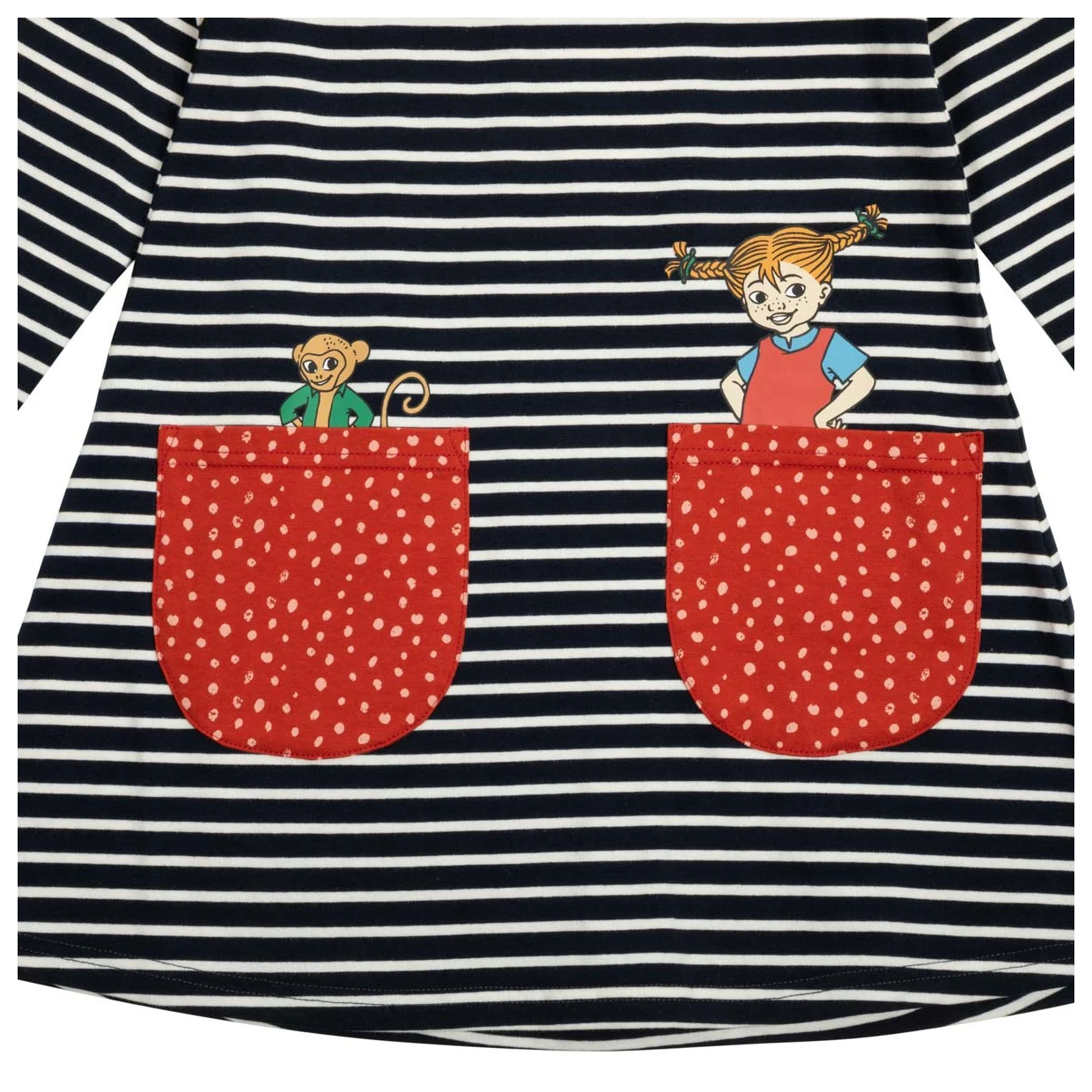 Martinex Pippi Langstrumpf Kleid gestreift 'Buddies Dress dark blue'