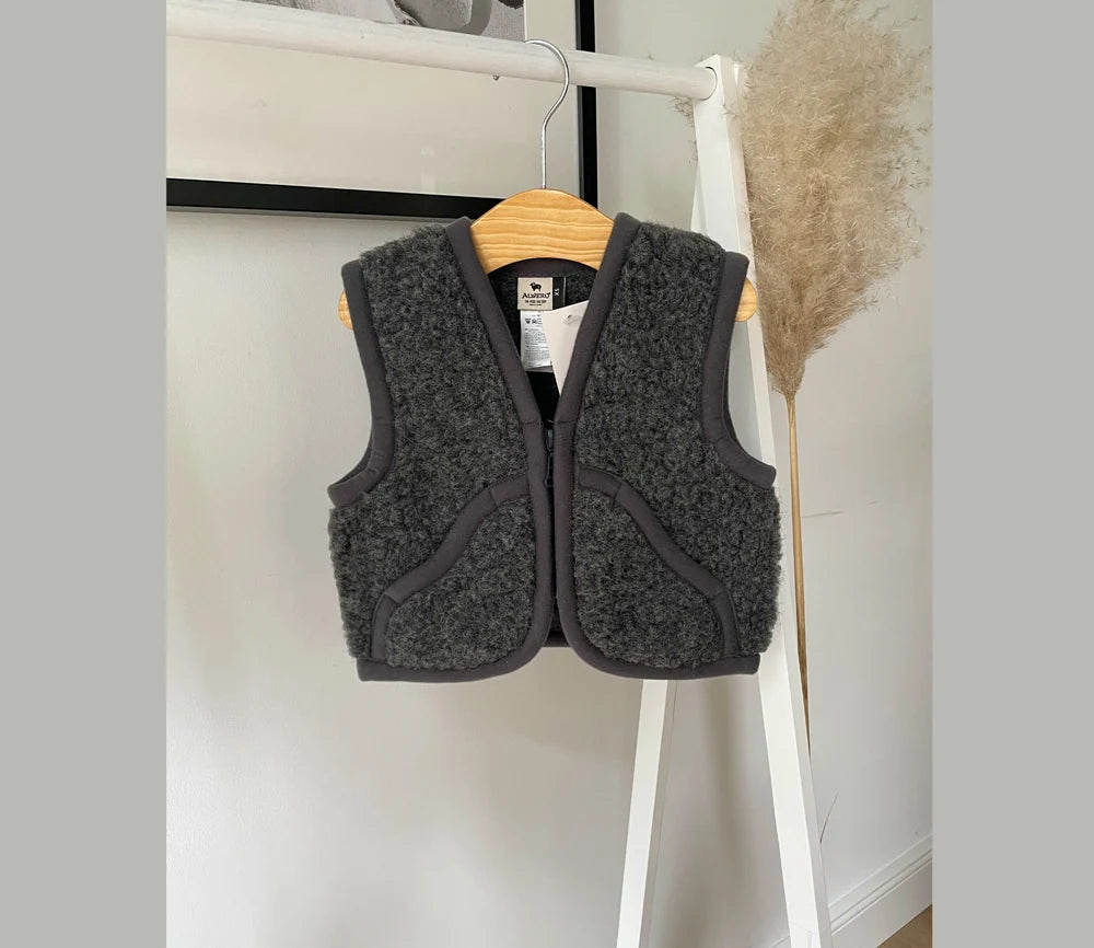 Alwero Weste aus Bio-Wolle "CARPATHIAN" Junior, Graphite