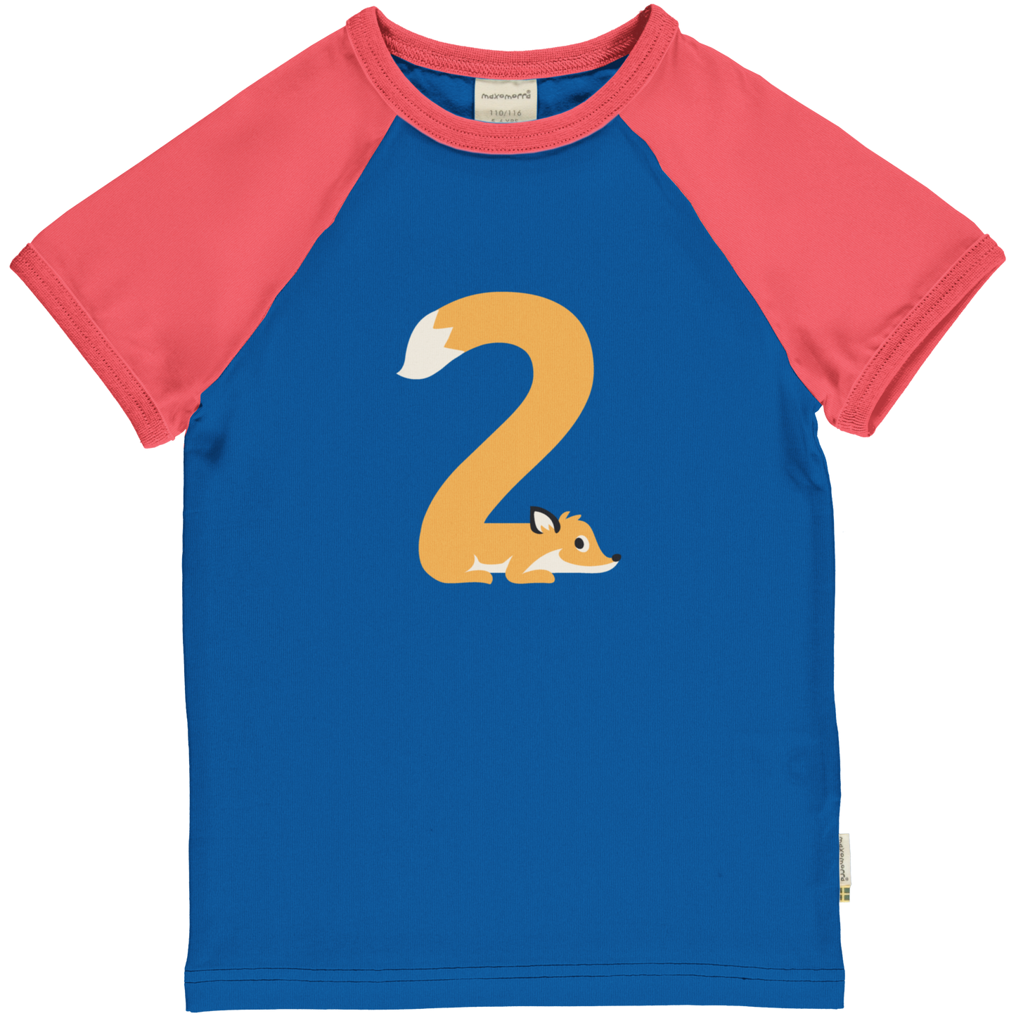 Maxomorra T-Shirt Raglan 2 Jahre GOTS