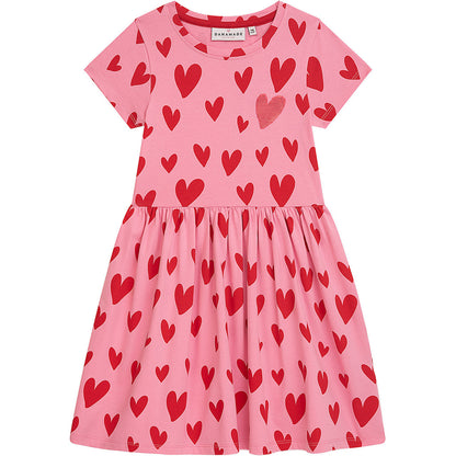 Danamade Kleid Kurzarm DLINNI mit Herzchenprint