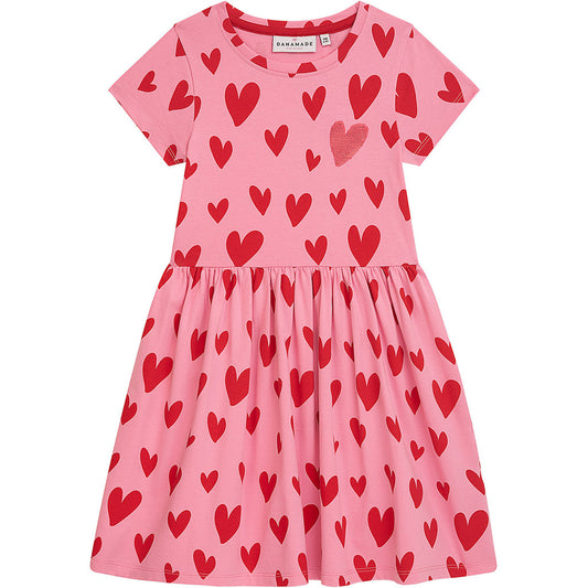 Danamade Kleid Kurzarm DLINNI mit Herzchenprint