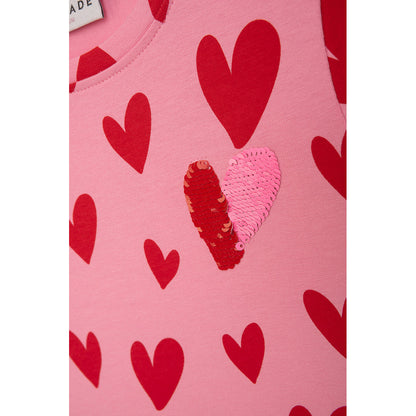 Danamade Kleid Kurzarm DLINNI mit Herzchenprint