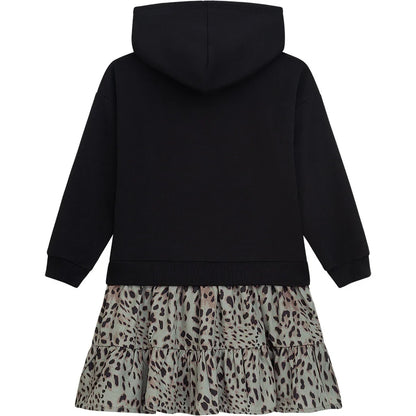 Danamade Kleid Langarm mit Kapuze und Leorock