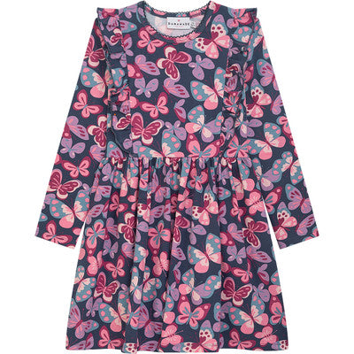 Danamade Kleid Langarm DASTA mit Schmetterlingsprint