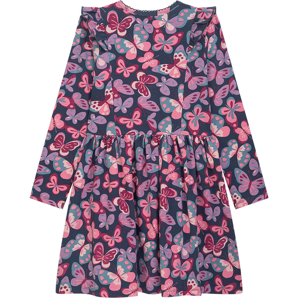 Danamade Kleid Langarm DASTA mit Schmetterlingsprint